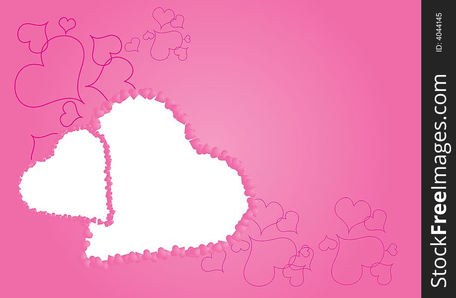Simple pink valentine background with heart shapes. Simple pink valentine background with heart shapes