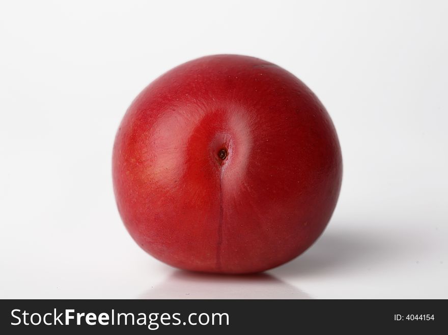 Back of fresh big red plum