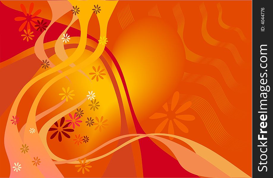 Abstract decoration on orange background. Abstract decoration on orange background