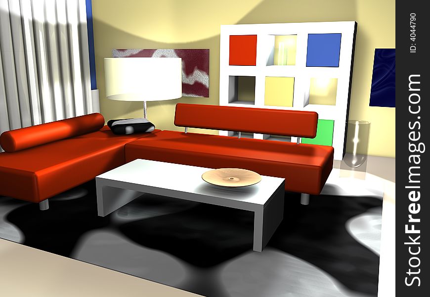 3d rendering model of the modern room. 3d rendering model of the modern room