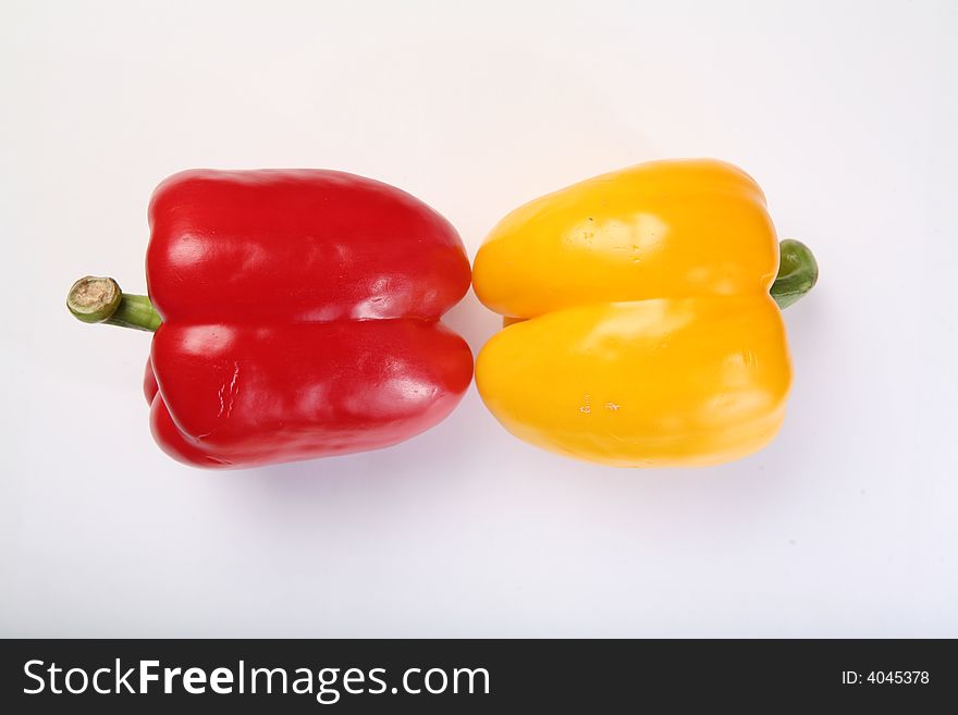 Red and yellow fresh paprika. Red and yellow fresh paprika