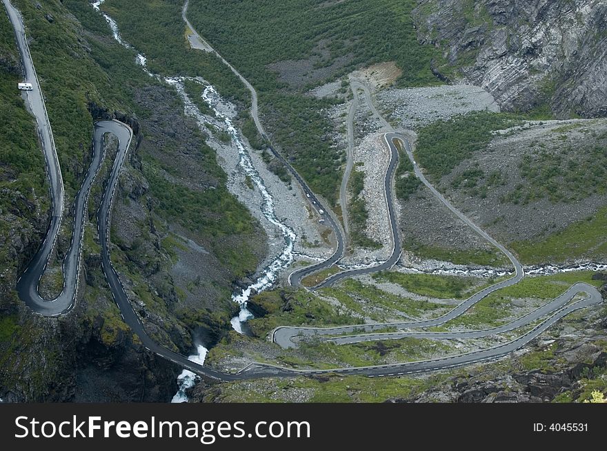The Troll Road is situated in the Romsdal Alps on the banks of the Romsdalsfjord. Nearby there is Andalsnes town. The Troll Road is situated in the Romsdal Alps on the banks of the Romsdalsfjord. Nearby there is Andalsnes town