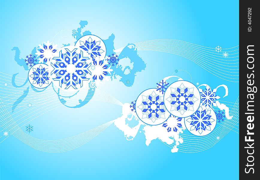 Snowflake abstract decorative card - vector. Snowflake abstract decorative card - vector