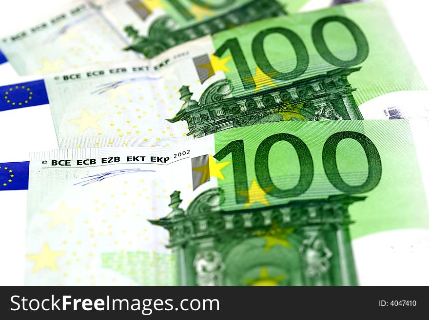 Background with banknotes from Europe