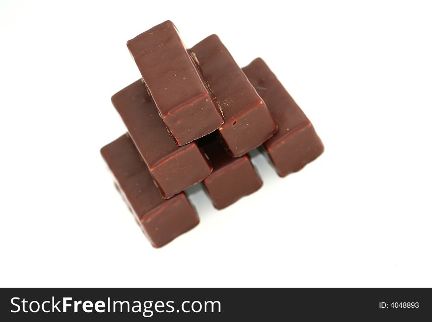 Pyramid of chocolate blocks