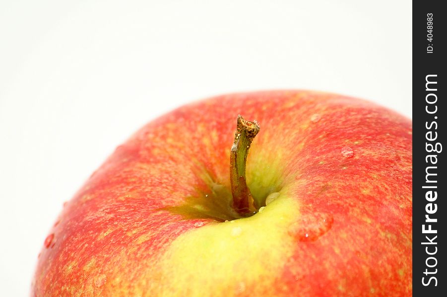 Macro apple shot isolated on white. Macro apple shot isolated on white