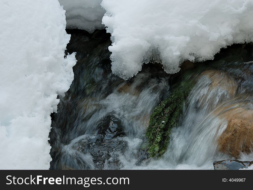 Water Flow Underneath The Thick Ice