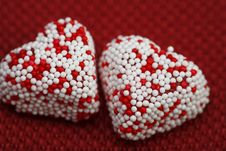 Two Valentine Hearts Candy Stock Photo