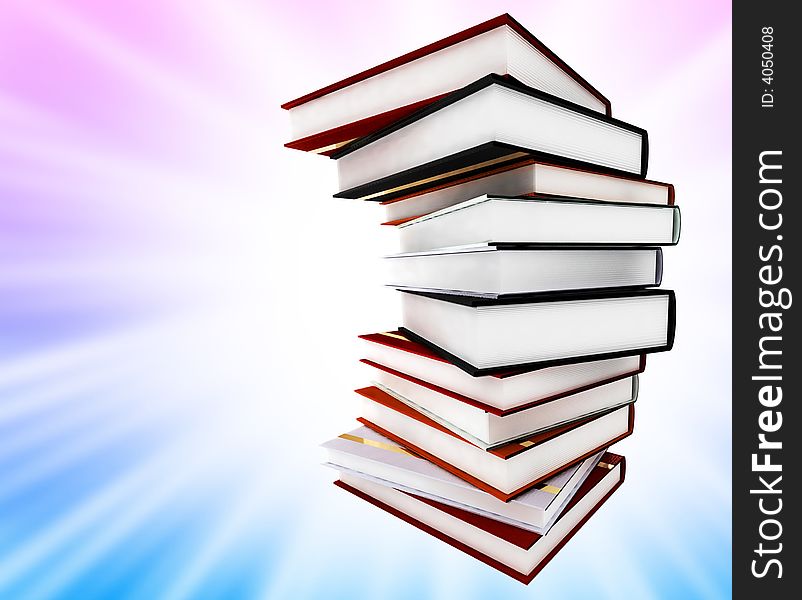 Colored books on abstract background. Colored books on abstract background