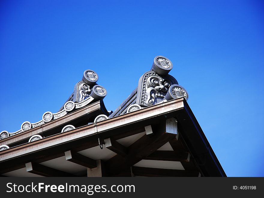 The fragment of roof in temple. The fragment of roof in temple