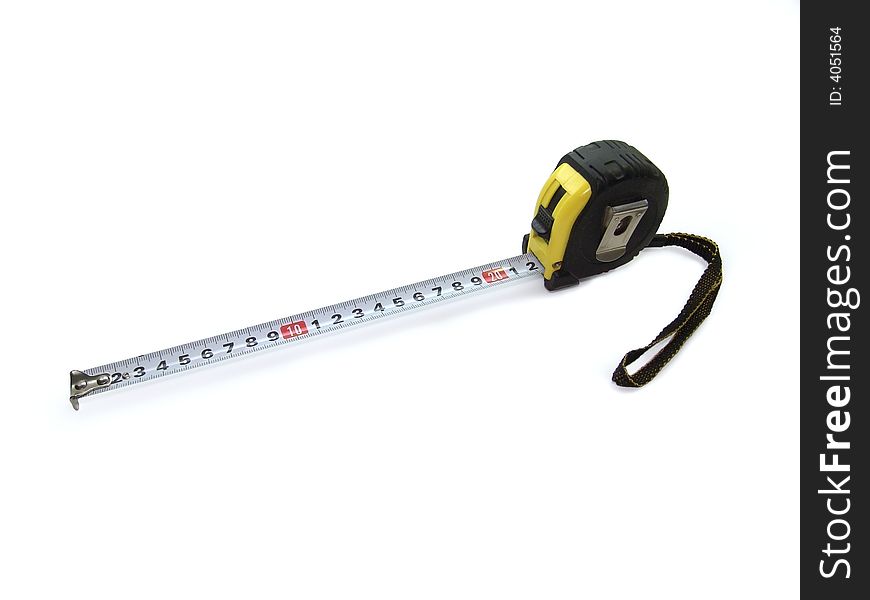 Tape-measure on a white background with isolated path