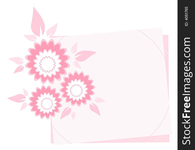 Pastel pink frame with flowers for your text. Pastel pink frame with flowers for your text