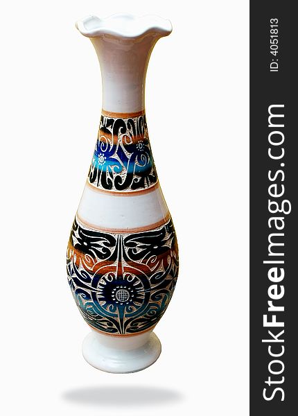 One sarawak vase over white background