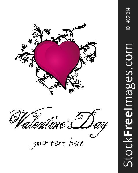 Valentine`s Day Heart Greeting Card