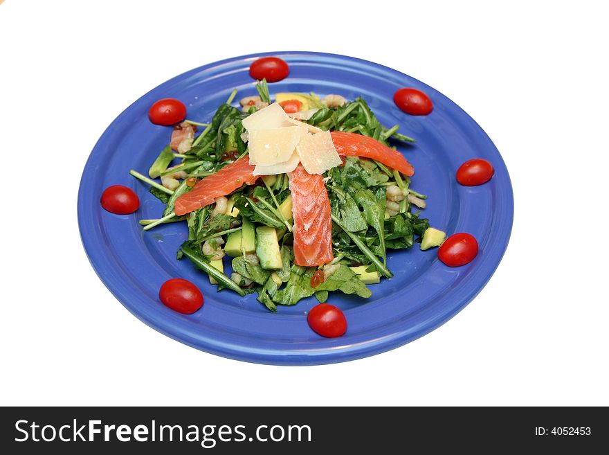 Salad from seafoods isolated on a white background. Salad from seafoods isolated on a white background