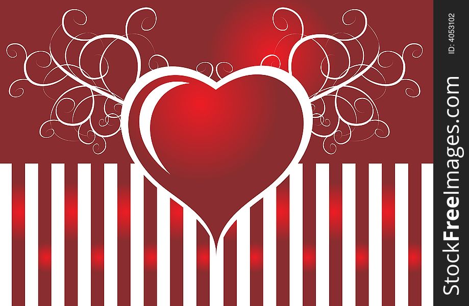 Vintage valentine heart design with stripes. Vintage valentine heart design with stripes