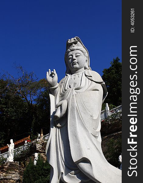 Buddhist statue in Hong Kong west temple