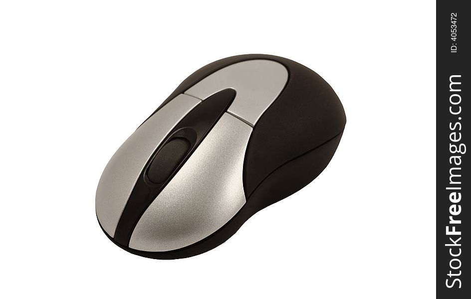 Isolated computer mouse over white background