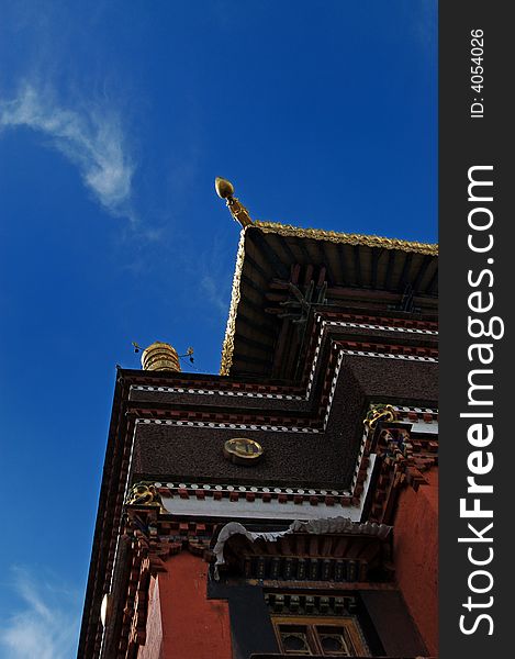 The sky in Tibet Plateau,Tashilhunpo Temple. The sky in Tibet Plateau,Tashilhunpo Temple