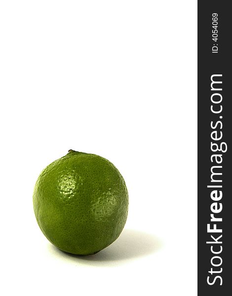 A lime isotaled against a white background
