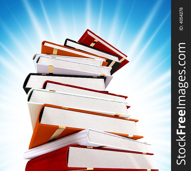 Colored books on abstract background. Colored books on abstract background