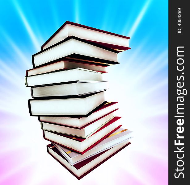 Colored books on abstract background. Colored books on abstract background