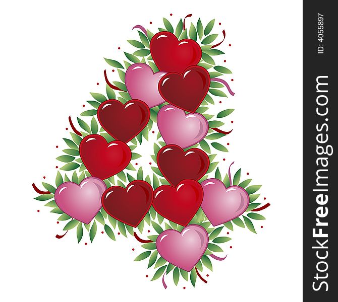 Number 4 - Valentine S Heart