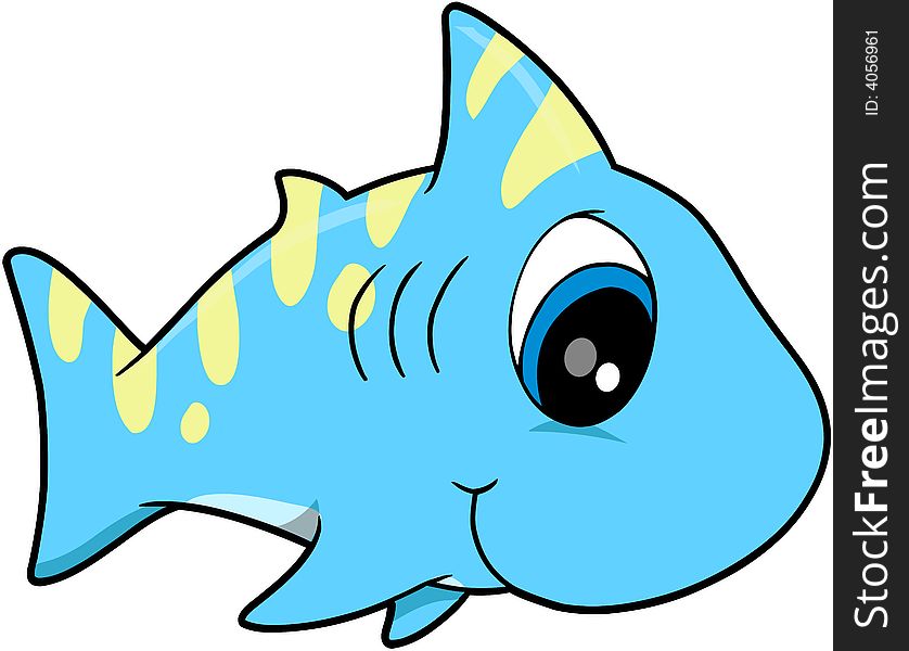 Cute Happy Shark Vector Illustration
