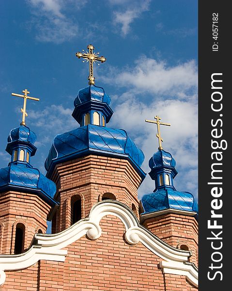 Majestic christian church over blue sky