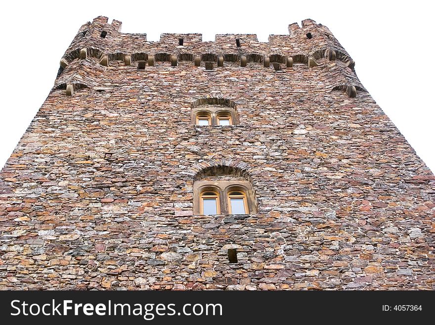 Ancient castle over white background. Ancient castle over white background