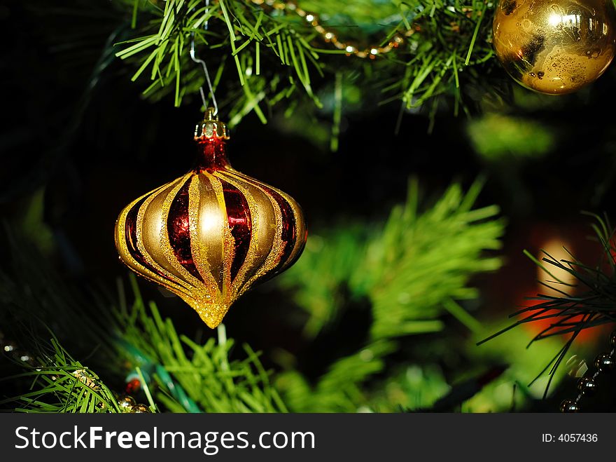 Christmas ornament with dark background
