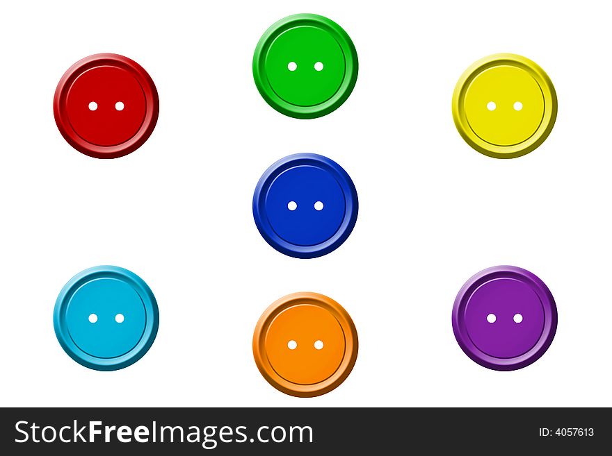 Digital illustration of multi colored buttons