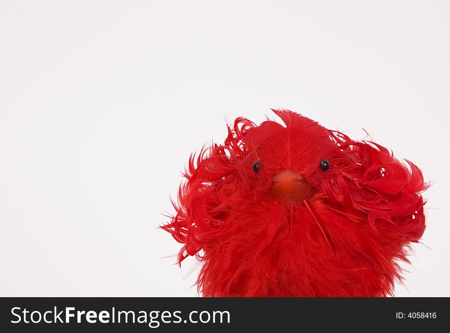 Red Feather Bird Decoration