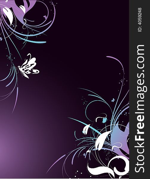 Abstract floral background on St. Valentine Day's theme. A vector format is added. Suits well for a postcard or background