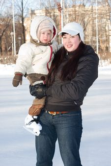 Mother And Child On The Rink Stock Image Mother And Child On The Rink Stock Image