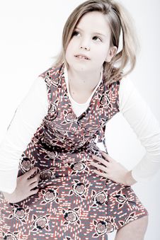 Blond Child Looking Up Fashionably Royalty Free Stock Photography Blond Child Looking Up Fashionably Royalty Free Stock Photography