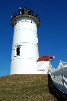 Nobska Lighthouse On Cape Cod Stock Photo