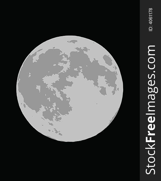 Moon On Black Background JPEG Illustration and Vector