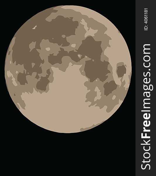 Moon On Black Background JPEG Illustration and Vector