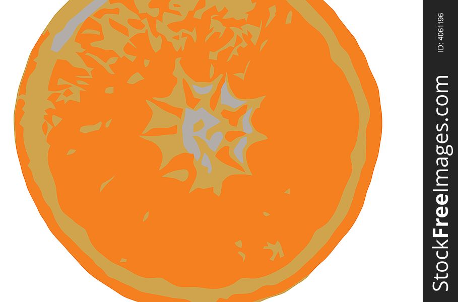 Orange Slice Half JPEG Illustration and Vector