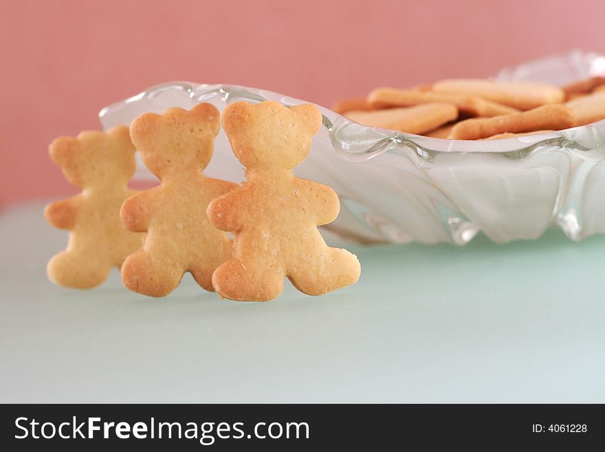 Cookies in the form of three little bears. Cookies in the form of three little bears