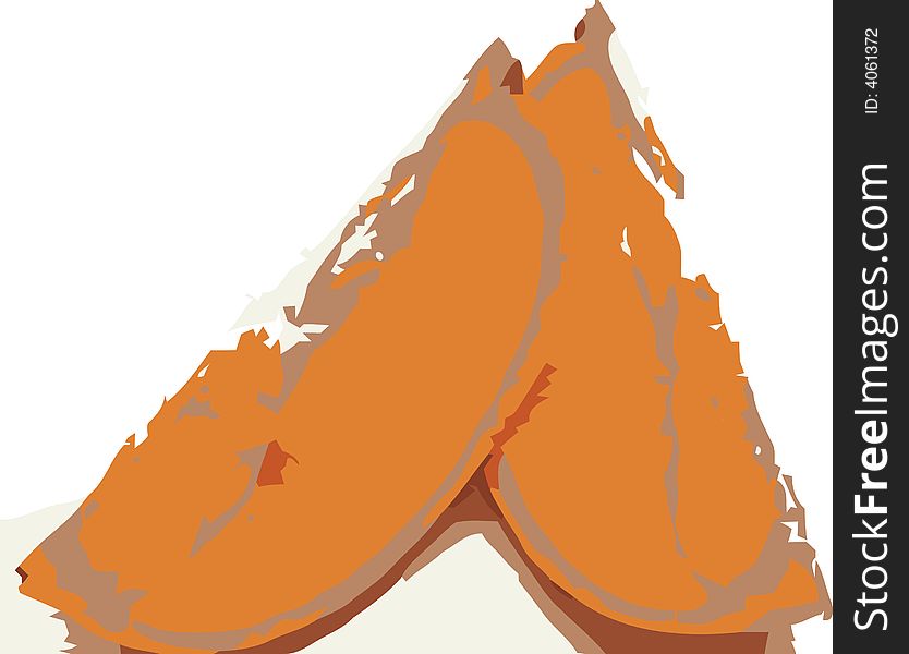 Orange Slices On White JPEG and Vector Illustration