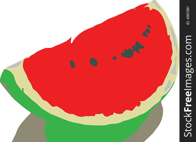 Watermelon Slice On White