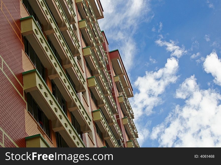 Block of highrise apartments/flats. Block of highrise apartments/flats.