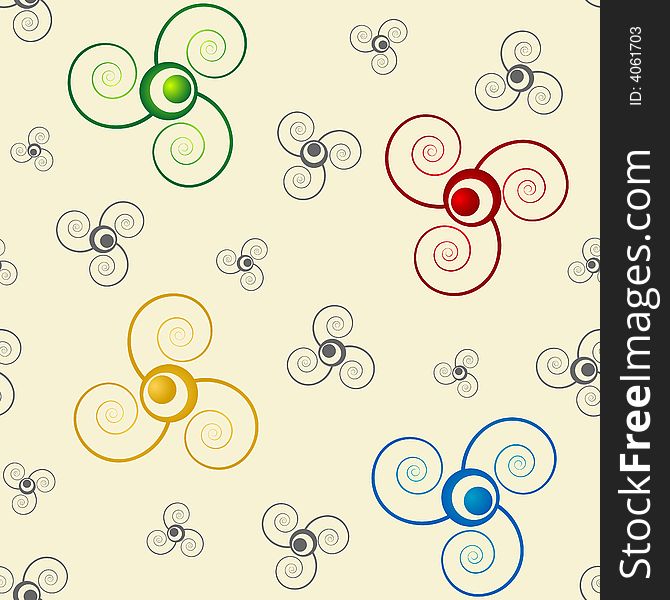 Abstract floral colored propellers seamless vector wallpaper (pattern). Saved as High Resolution JPG, EPS (AI8). Abstract floral colored propellers seamless vector wallpaper (pattern). Saved as High Resolution JPG, EPS (AI8).