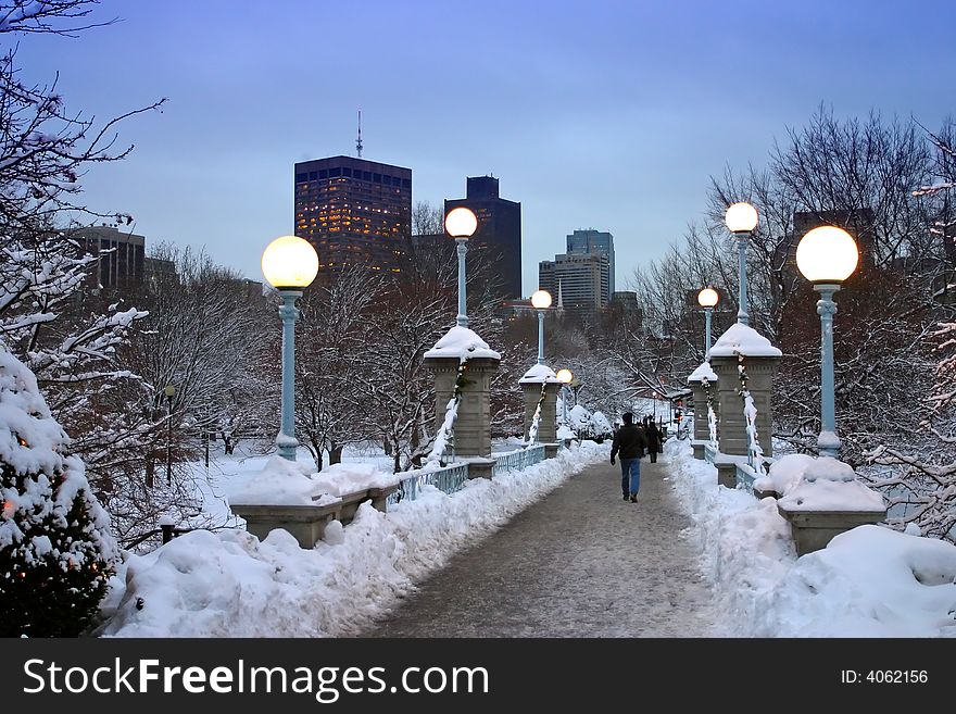 Snowy winter at Boston, Massachusetts, USA. Snowy winter at Boston, Massachusetts, USA