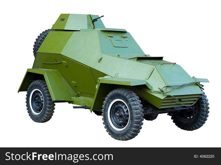 Old russian armored car isolated and with clipping path