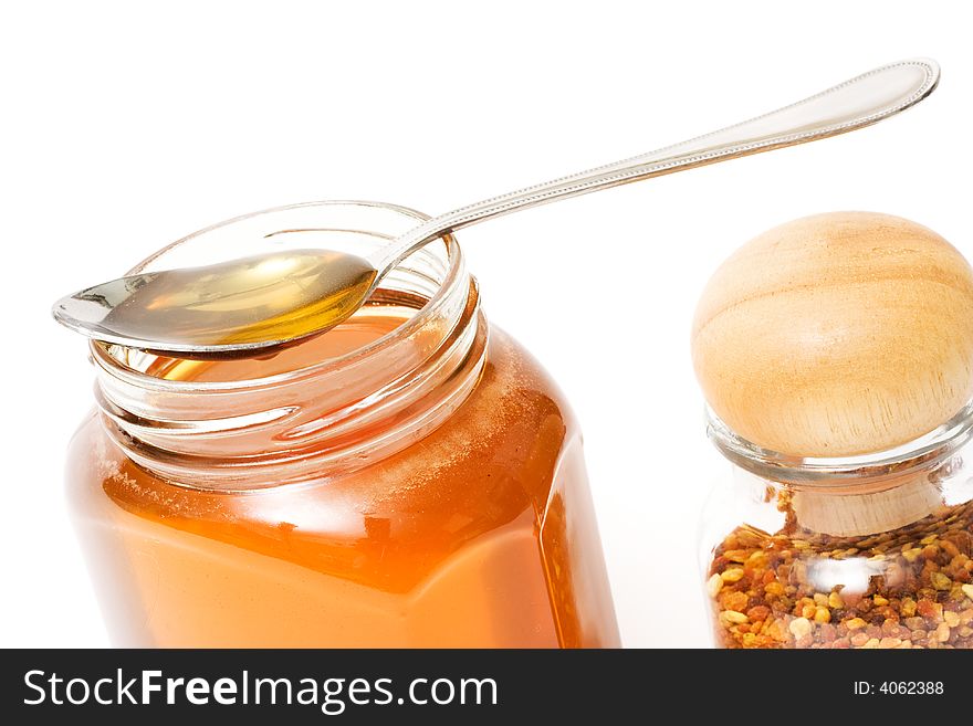 Honey close-up, image series of healthy food