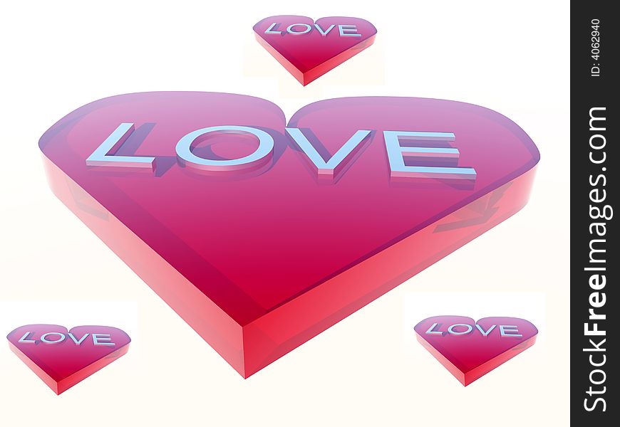 An image of a set of heart symbols, with the word love on it. It would be good for romantic concepts and Valentines day. An image of a set of heart symbols, with the word love on it. It would be good for romantic concepts and Valentines day.