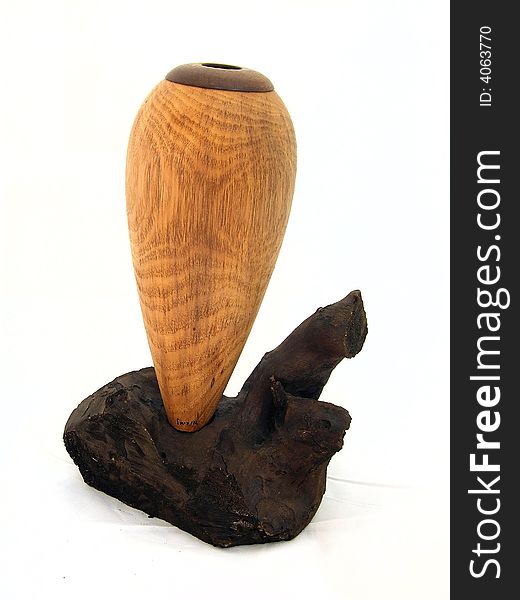 Decorative vase is made from tree. Decorative vase is made from tree
